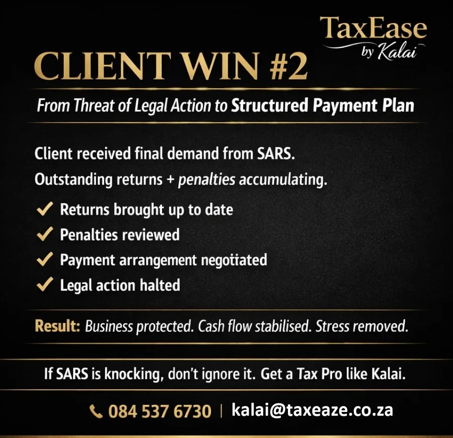 Client Win #2: From threat of legal action to a structured payment plan.